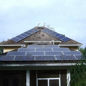 A solar array installed in the Historic Duckpond area in Gainesville, Florida