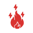 fire and electrical hazards icon